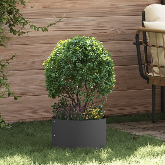 vidaXL Set 5 zwarte plantenringen 30x30x20 cm - staal