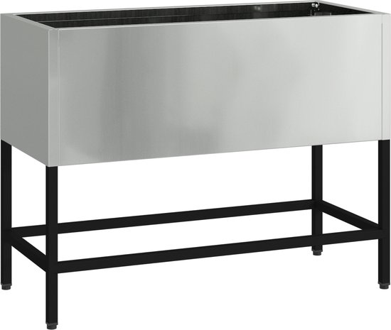 Verhoogde moestuinbak staal 60x26x45 cm Zilver