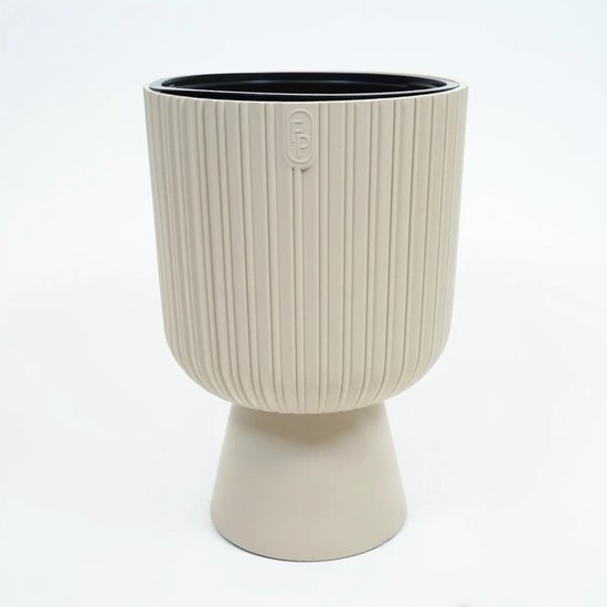 Moderne bloempot op voet 40 cm - Vita Mika beige