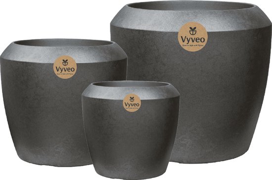 Vyveo Liora Bloempot Set van 3 - Zilver, Binnen & Buiten
