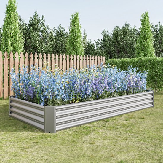 Wishdor Verhoogde Metalen Plantenbak 232x113,5x30 cm