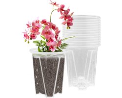12x transparante potten voor orchideeën