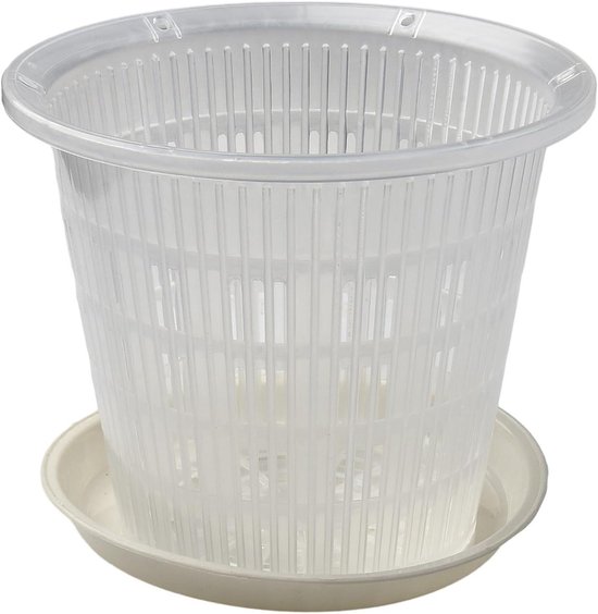 Merkloos Orchideeënpot 14 cm wit (kunststof)
